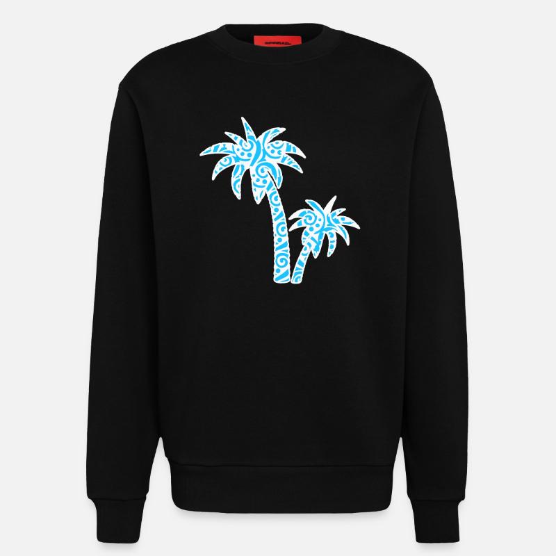 Tropic Wave Abstract Palm Design - Sweatshirt - made by SPREAD  - SOLID BLACK
