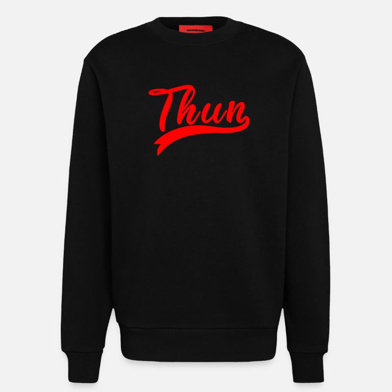 Thun Script Red Logo - Sweatshirt - made by SPREAD  - SOLID BLACK