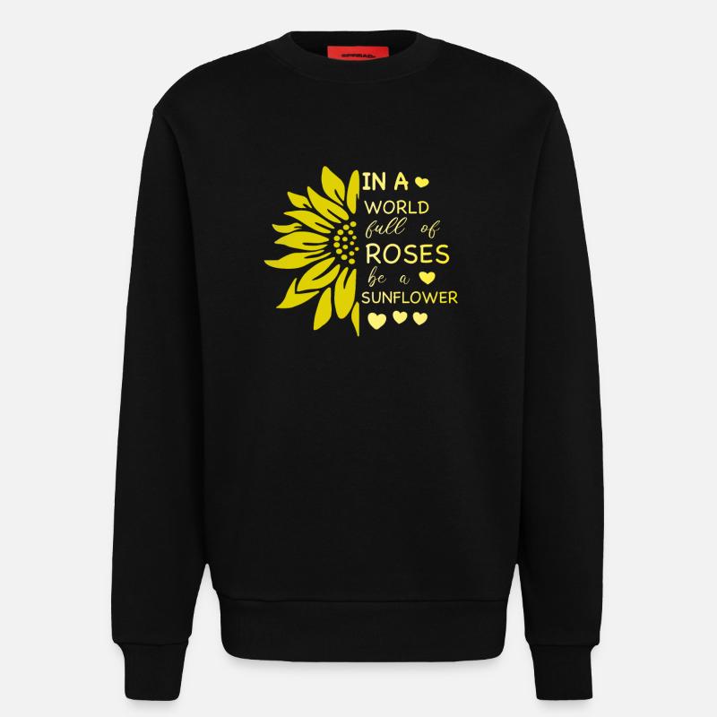 Sonnenblume Eigenständiges Leuchten - Sweatshirt - made by SPREAD  - SOLID BLACK