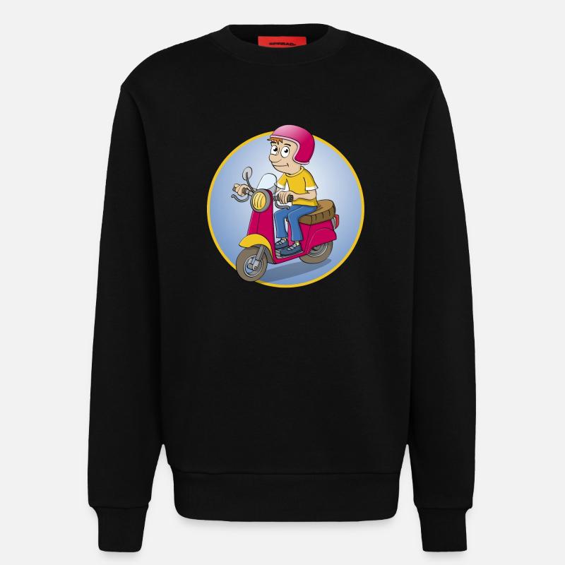 Der Rollerfahrer - Version1 - Sweatshirt - made by SPREAD  - SOLID BLACK