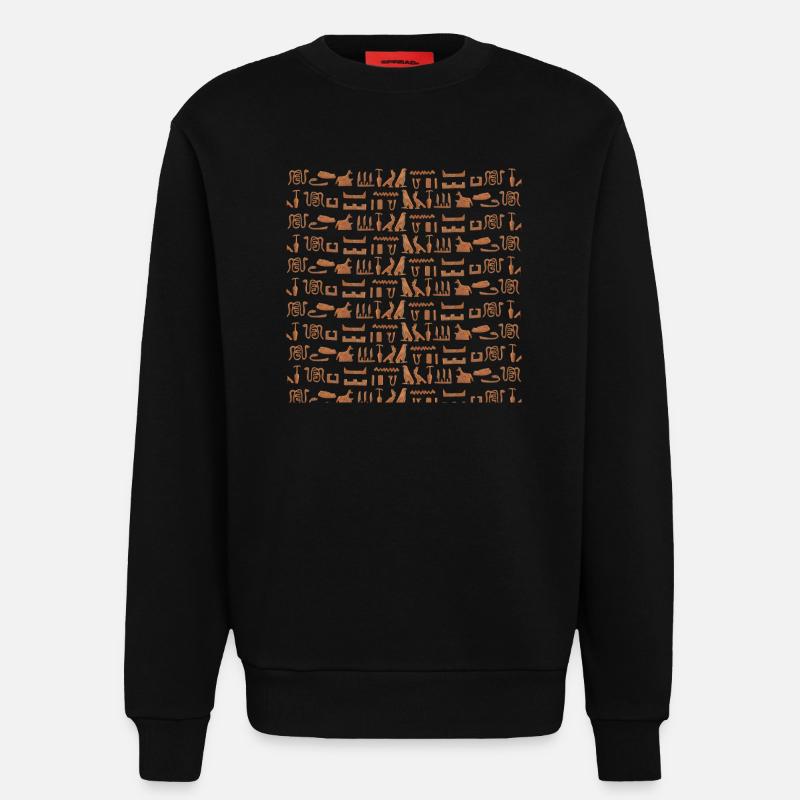 Ancient Egypt, hieroglyphic pattern, gift idea - Sweatshirt - made by SPREAD  - SOLID BLACK