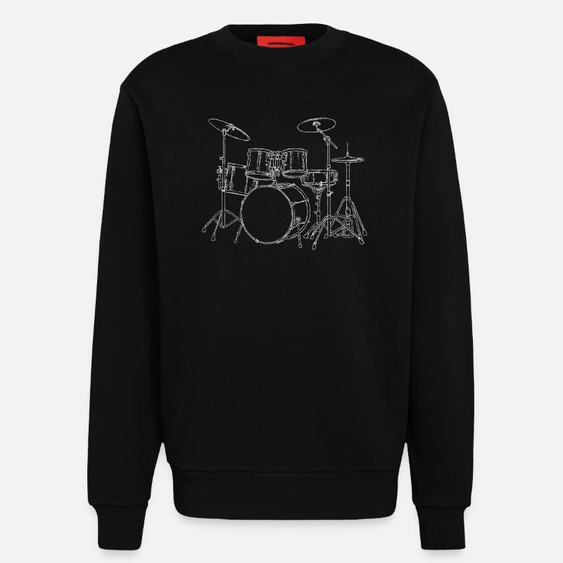 Drumset - Sticks Schlagzeuger Schlagzeug Drummer - Sweatshirt - made by SPREAD - SOLID BLACK