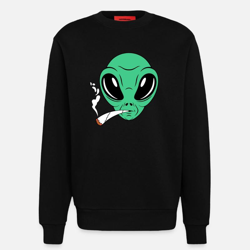 Raucher Alien - Sweatshirt - made by SPREAD  - SOLID BLACK