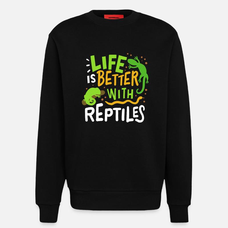 Reptilien Eidechse - Sweatshirt - made by SPREAD  - SOLID BLACK