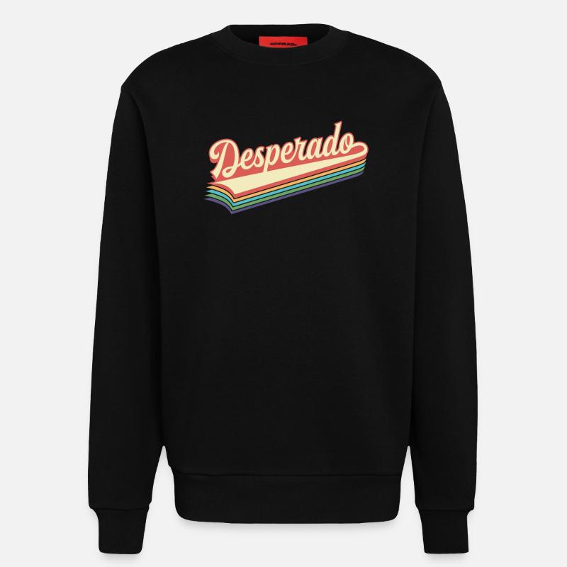 Desperado Retro Text - Sweatshirt - made by SPREAD  - SOLID BLACK