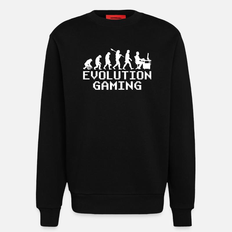 Pc gaming evolution - Sweatshirt - made by SPREAD  - SOLID BLACK