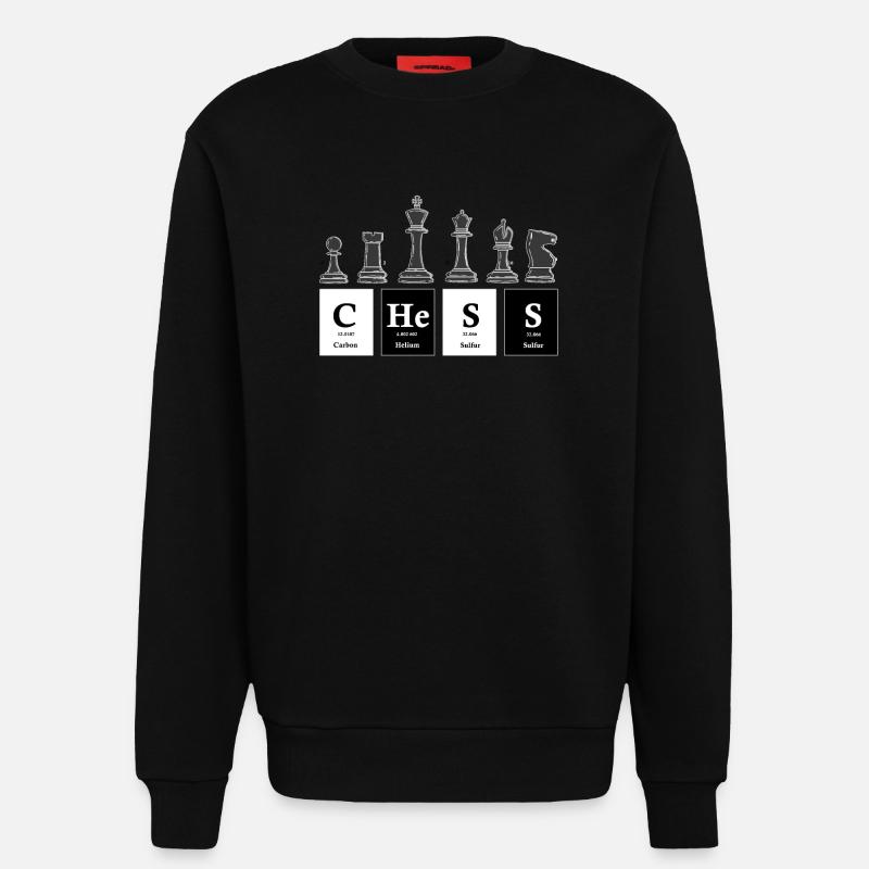 Chess Periodic Table Chess Player - Sweatshirt - made by SPREAD  - SOLID BLACK
