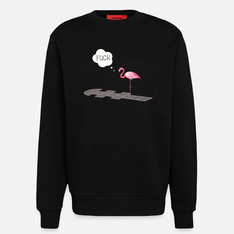 Flamingo mit einem Problem - Sweatshirt - made by SPREAD  - SOLID BLACK