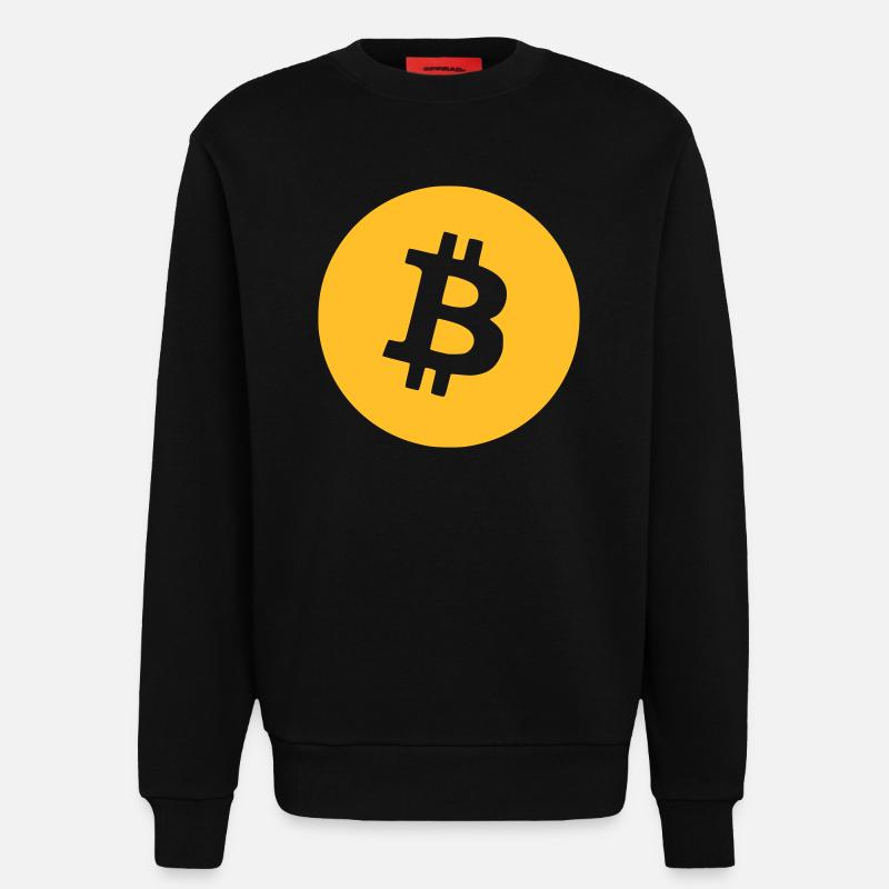 Le bitcoin - Sweat bio décontracté fabriqué en UE - SOLID BLACK