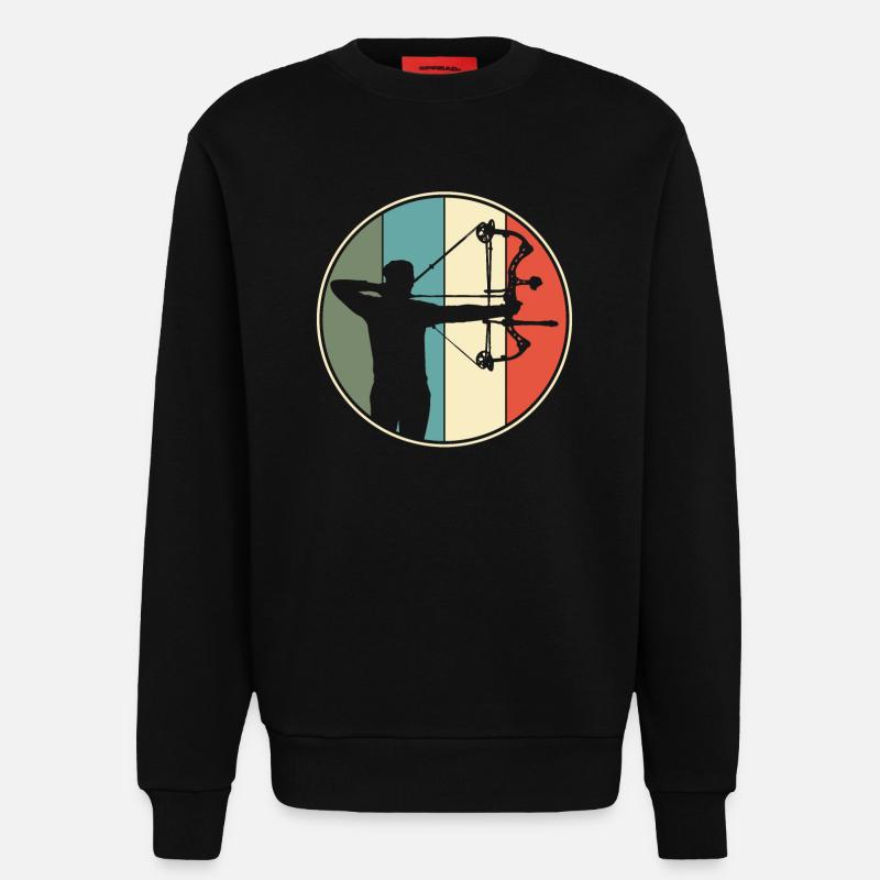 Bogenschießen Bogenjagd Retro - Sweatshirt - made by SPREAD  - SOLID BLACK