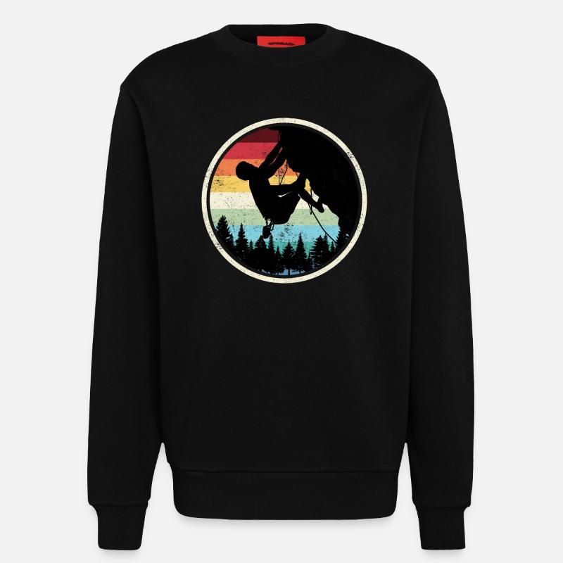 Rainbow Forest Climber Silhouette - Sweatshirt - made by SPREAD - SOLID BLACK