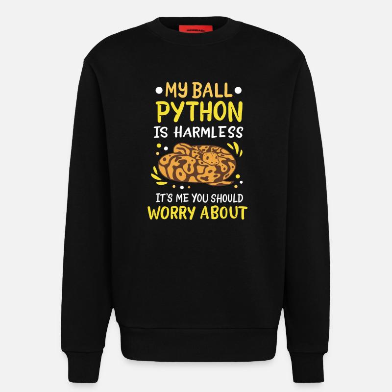 Boule Python - Sweat bio décontracté fabriqué en UE - SOLID BLACK