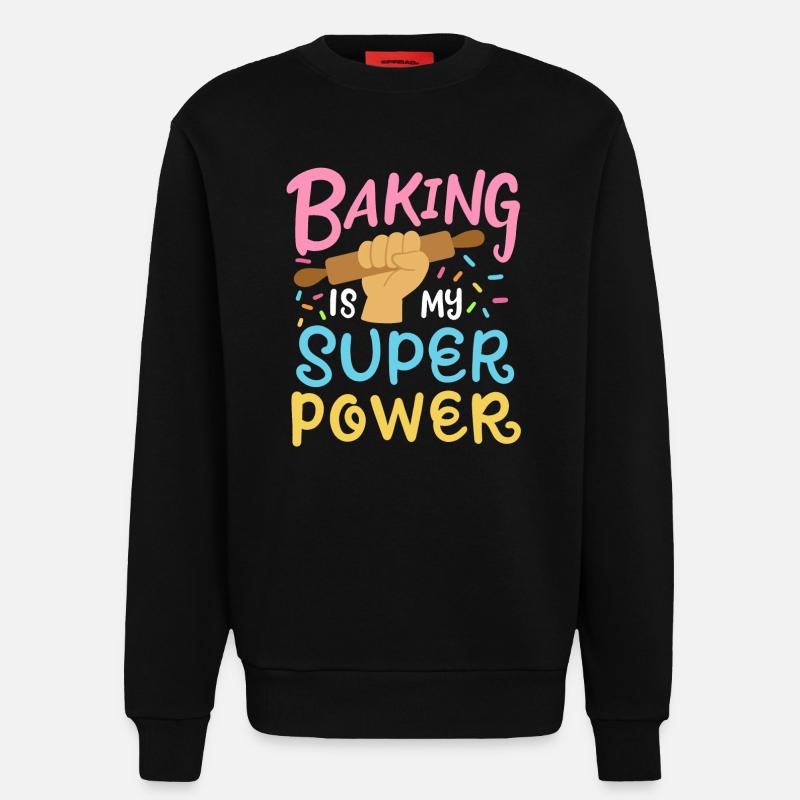 Baking Baker Rolling Pin - Sweatshirt - made by SPREAD  - SOLID BLACK