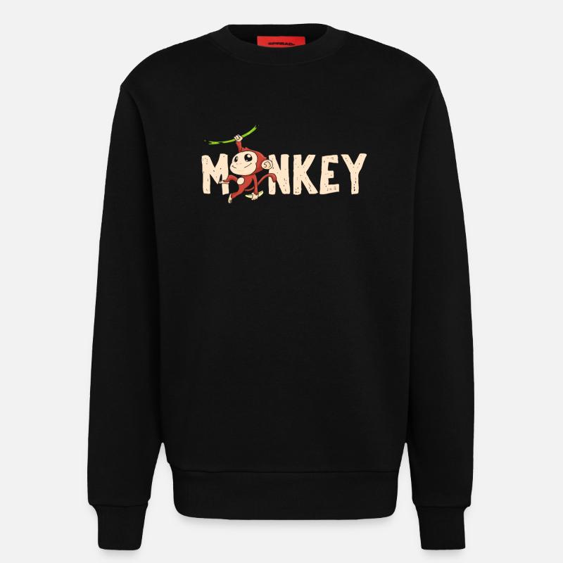 Affe Primat Affen - Sweatshirt - made by SPREAD  - SOLID BLACK