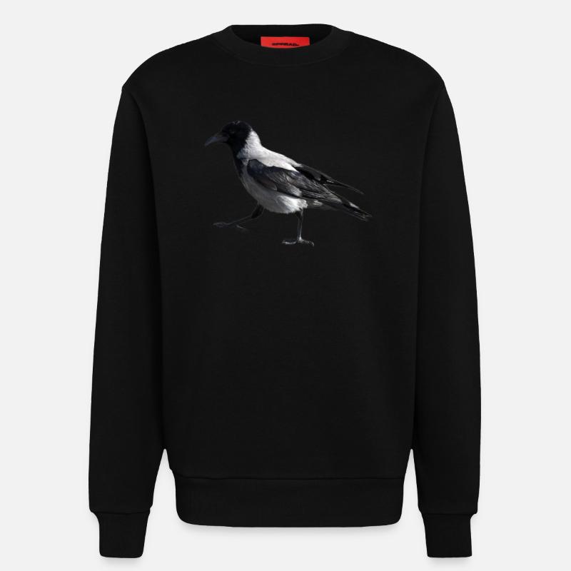 Ein kleiner Schritt durch eine Krähe - Sweatshirt - made by SPREAD  - SOLID BLACK