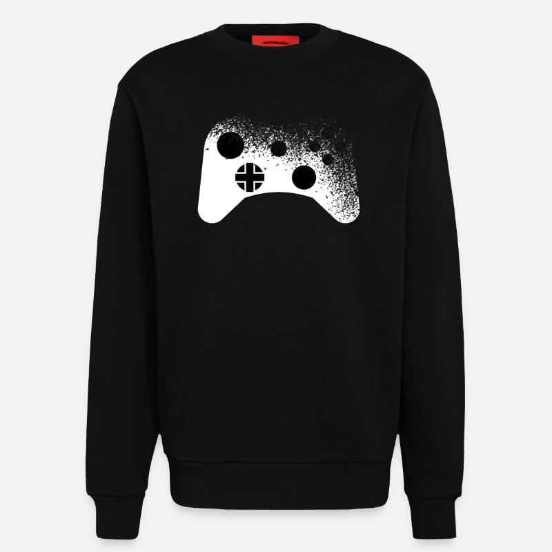 Splatter - Controller Muster für Gamer cool - Sweatshirt - made by SPREAD - SOLID BLACK