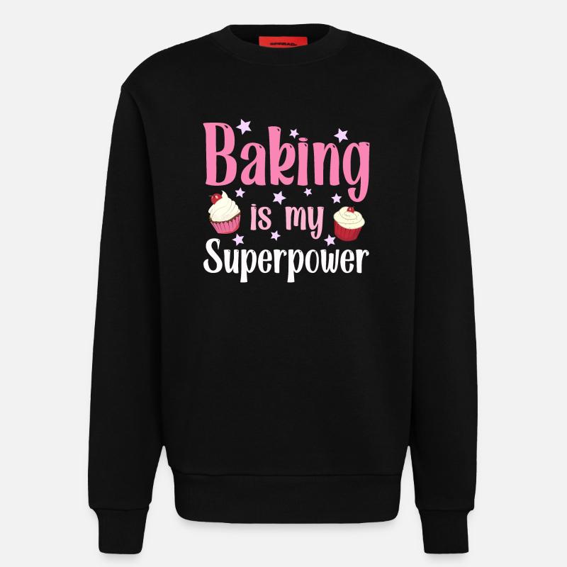 Baking baker baker - Sweatshirt - made by SPREAD  - SOLID BLACK