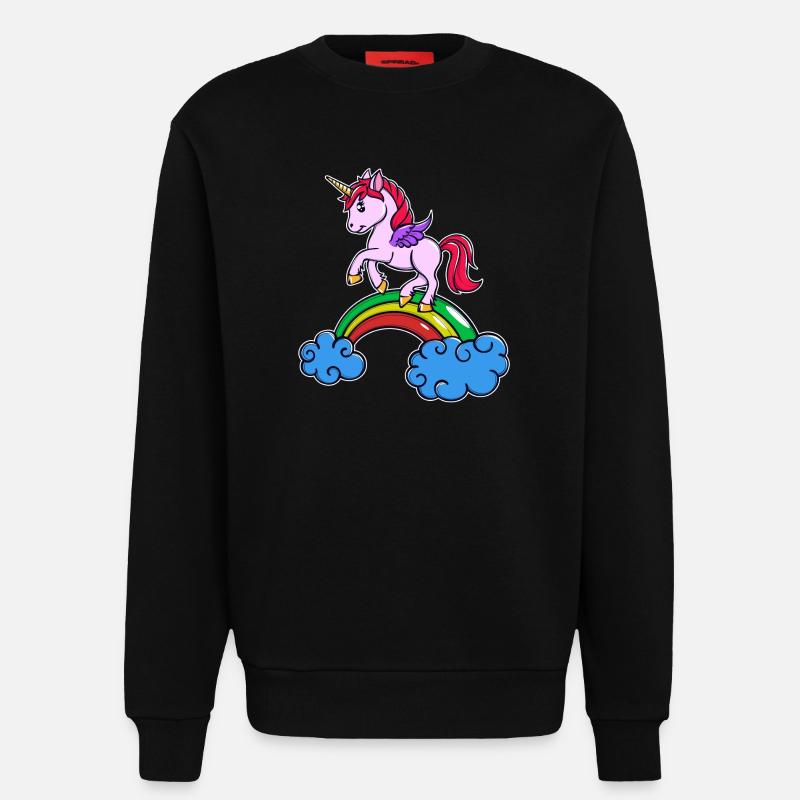 Einhorn Cool Tier - Sweatshirt - made by SPREAD  - SOLID BLACK