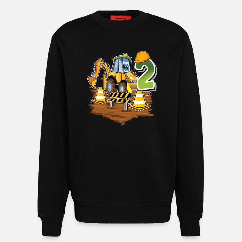 2 ans bagger anniversaire d’enfant - Sweat bio décontracté fabriqué en UE - SOLID BLACK