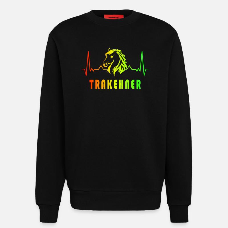 Trakehner Pferde Herzfrequenz Design - Sweatshirt - made by SPREAD  - SOLID BLACK