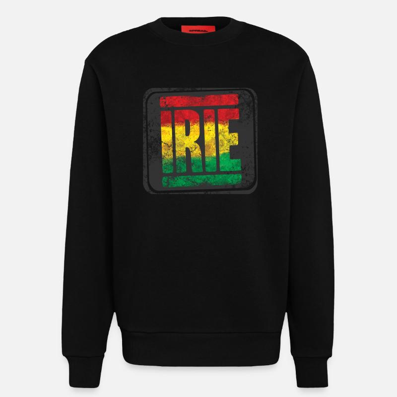 Authentic Rasta design with gradient - Sweatshirt - made by SPREAD  - SOLID BLACK