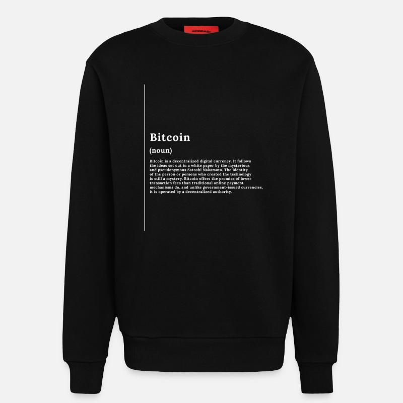 Tée monochrome du Glyphe Bitcoin - Sweat bio décontracté fabriqué en UE - SOLID BLACK