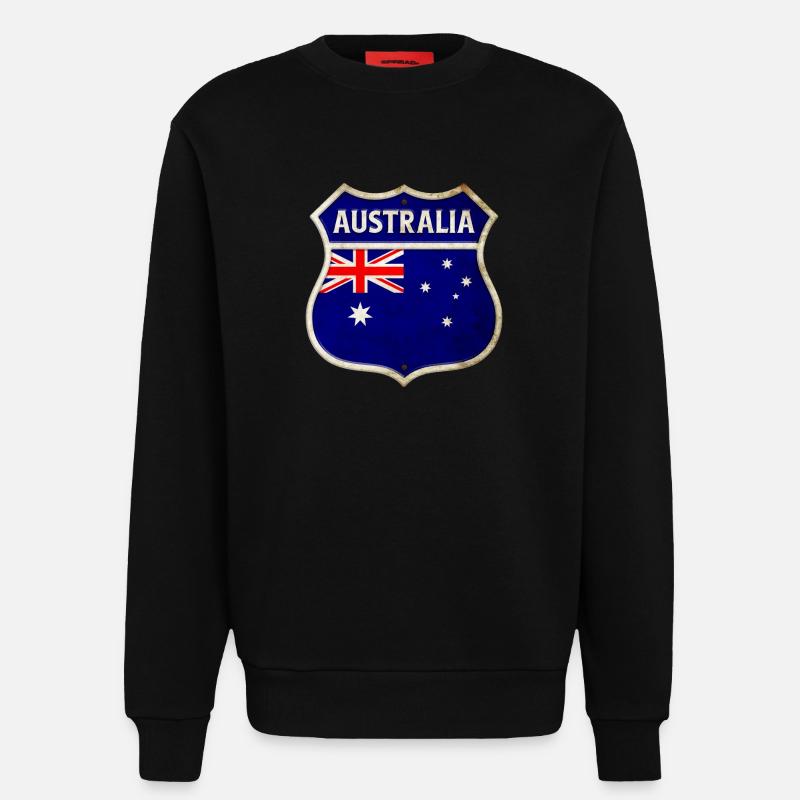 Australien Wappen Flaggen Design - Sweatshirt - made by SPREAD  - SOLID BLACK