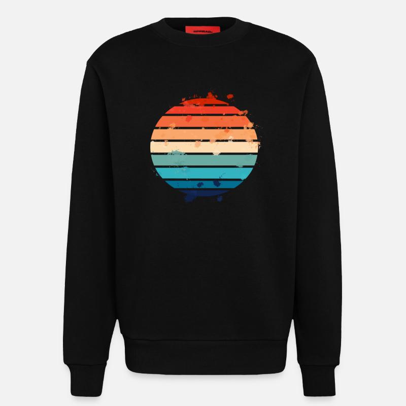 Splatter Retro Sunset - Sweatshirt - made by SPREAD - SOLID BLACK