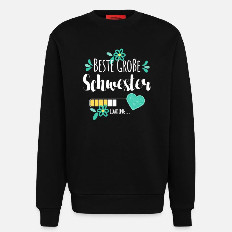 Beste Große Schwester Loading - Sweatshirt - made by SPREAD  - SOLID BLACK