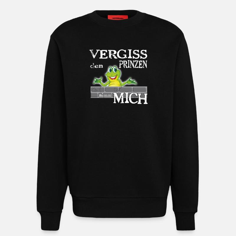 Frosch König textile Geschenkidee - Sweatshirt - made by SPREAD  - SOLID BLACK