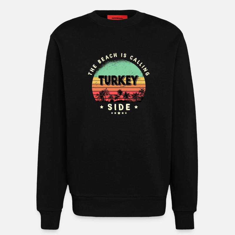 Side Turkey beach design - Sweatshirt - made by SPREAD  - SOLID BLACK