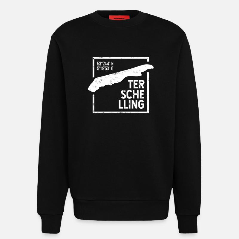 Terschelling | Insel-Silhouette Stempel-Design - Sweatshirt - made by SPREAD  - SOLID BLACK