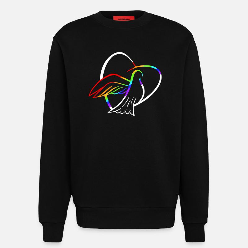 Friedenstaube mit Herz - Sweatshirt - made by SPREAD  - SOLID BLACK