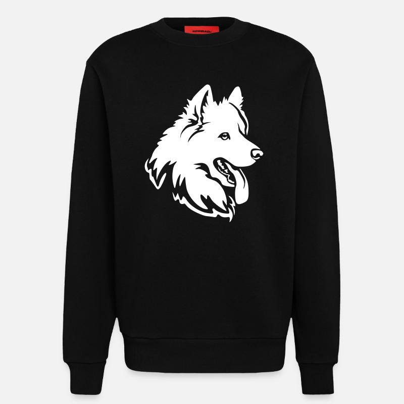 Samoyed Head "Black Edition" - Sweatshirt - made by SPREAD - SOLID BLACK
