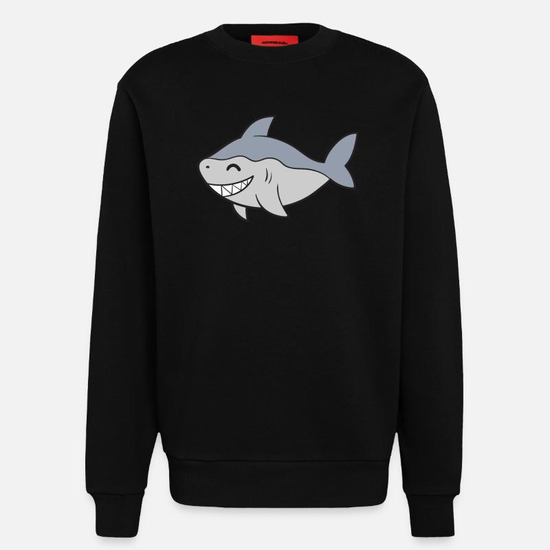 Requin Requin - Sweat bio décontracté fabriqué en UE - SOLID BLACK