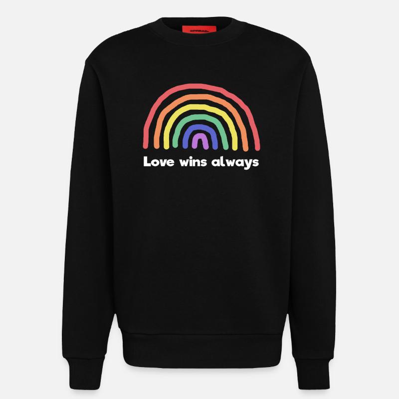 Regenbogen Liebe Statement Frieden Weltfrieden - Sweatshirt - made by SPREAD  - SOLID BLACK