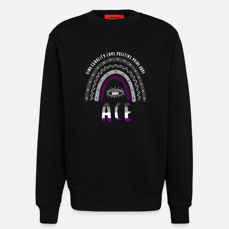 Boho Rainbow Ace Pride - Sweatshirt - made by SPREAD - SOLID BLACK