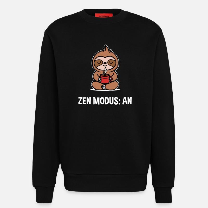 Faultier Spruch Koffein Kaffee Kaffeetrinker - Sweatshirt - made by SPREAD  - SOLID BLACK