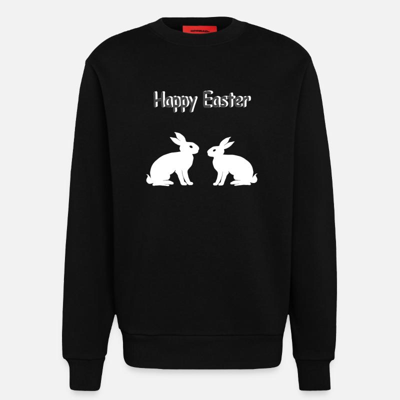 ostersprüche, Happy easter Osterhasen - Sweatshirt - made by SPREAD  - SOLID BLACK