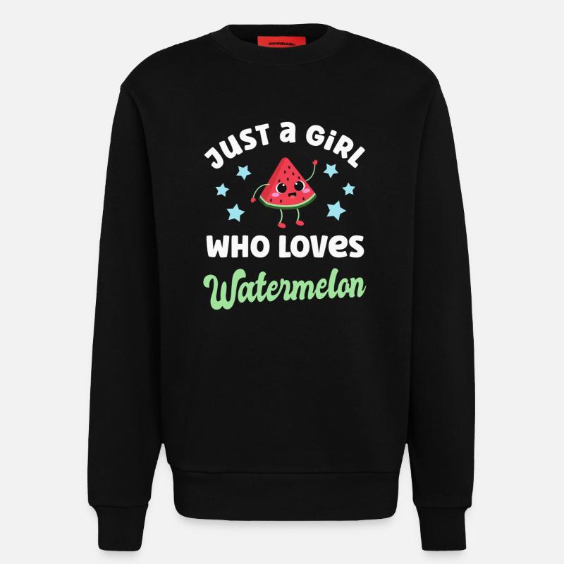 Pastèque Kawaii Melon - Sweat bio décontracté fabriqué en UE - SOLID BLACK