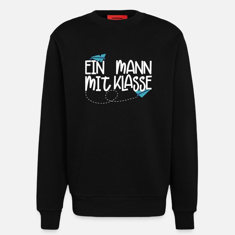 Ein Mann mit Klasse - (weiß) - Sweatshirt - made by SPREAD  - SOLID BLACK