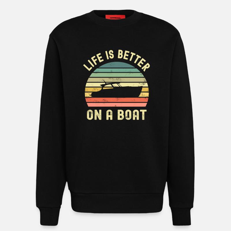 Boot Bootsbesitzer Bootsfahrer - Sweatshirt - made by SPREAD  - SOLID BLACK