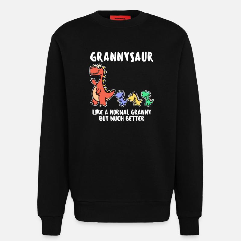 Oma Cool Statement Großmutter Dinosaurier - Sweatshirt - made by SPREAD - SOLID BLACK