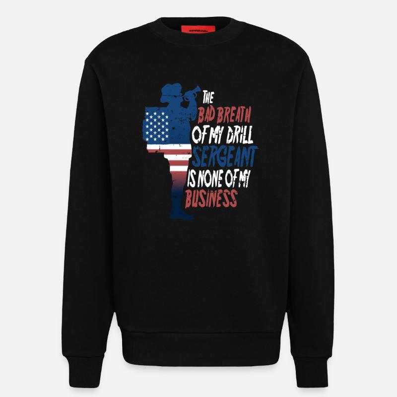 Drill Sergeant - Sweatshirt - made by SPREAD  - SOLID BLACK