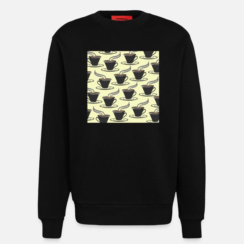tolle küchenmuster, kaffeetassenmuster - Sweatshirt - made by SPREAD  - SOLID BLACK