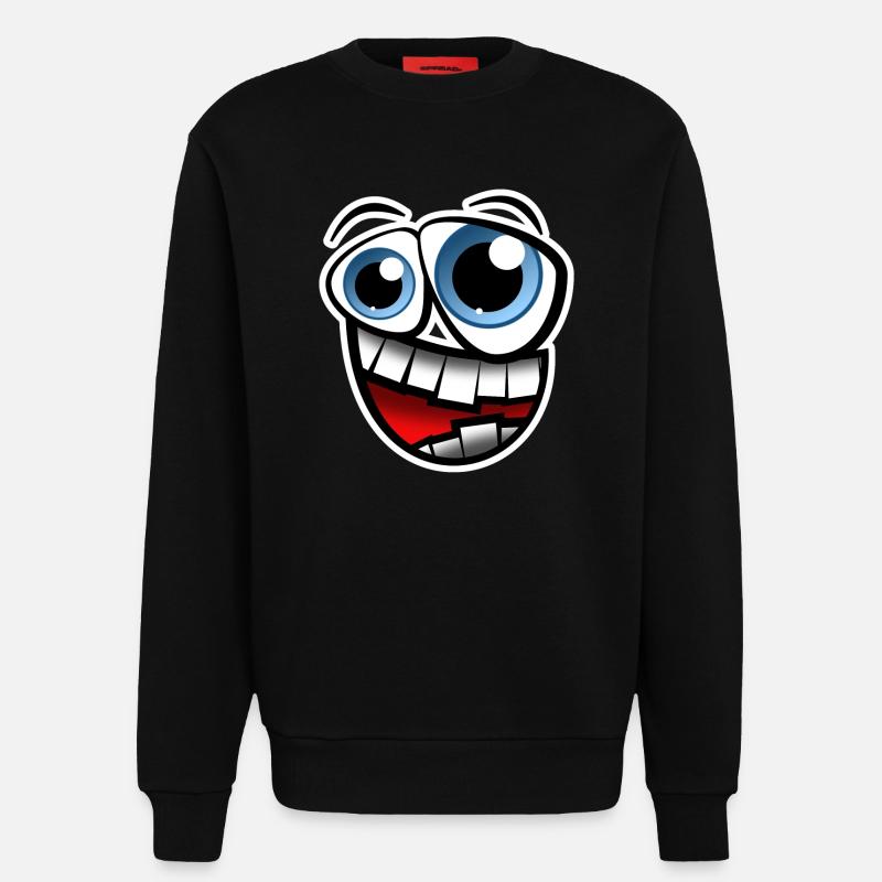 Gesicht Comic - Sweatshirt - made by SPREAD - SOLID BLACK