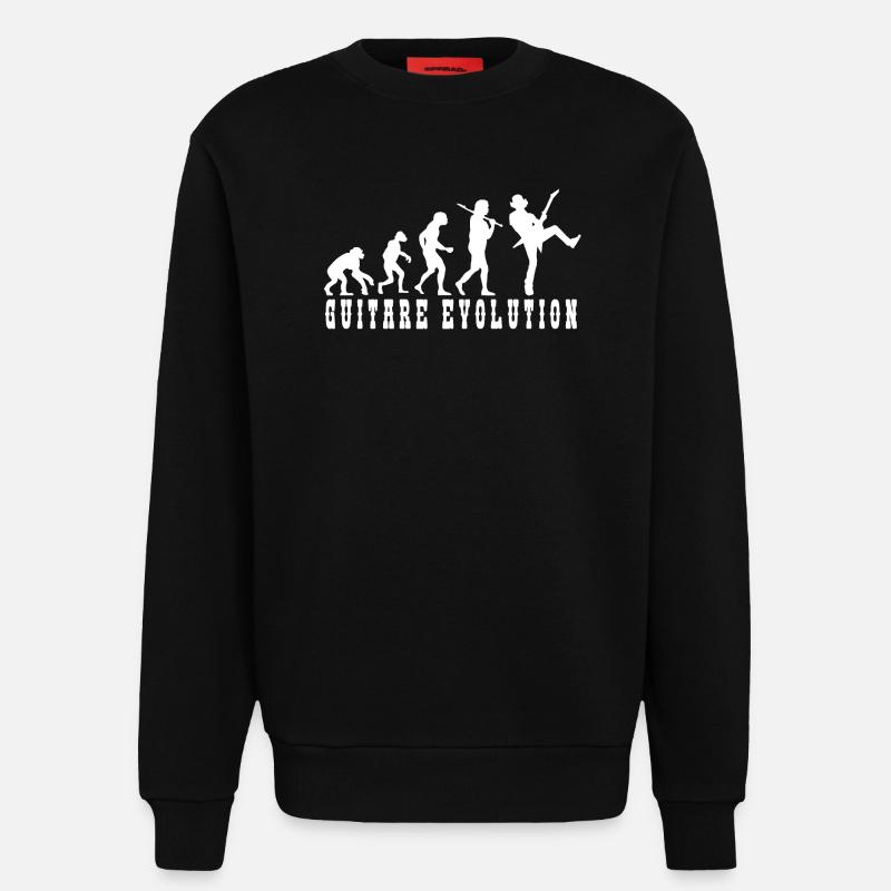 Evolution der Gitarrenkultur - Sweatshirt - made by SPREAD - SOLID BLACK