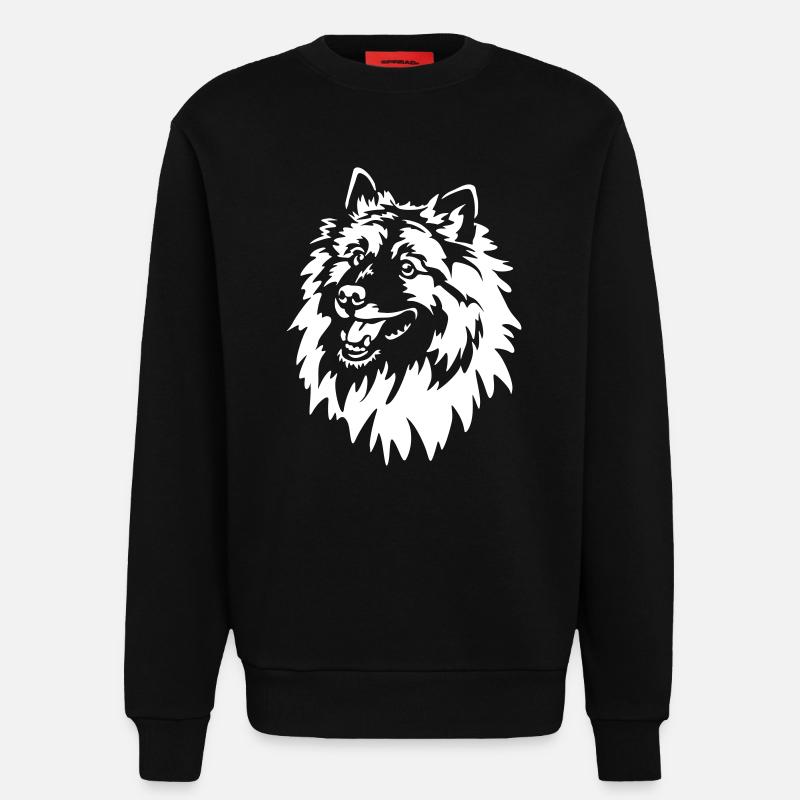 Wolfsspitz Kopf "Black Edition" - Sweatshirt - made by SPREAD  - SOLID BLACK