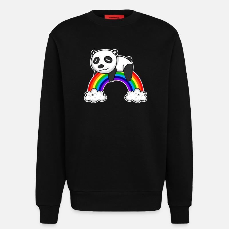 Rainbow Panda - Sweatshirt - made by SPREAD  - SOLID BLACK