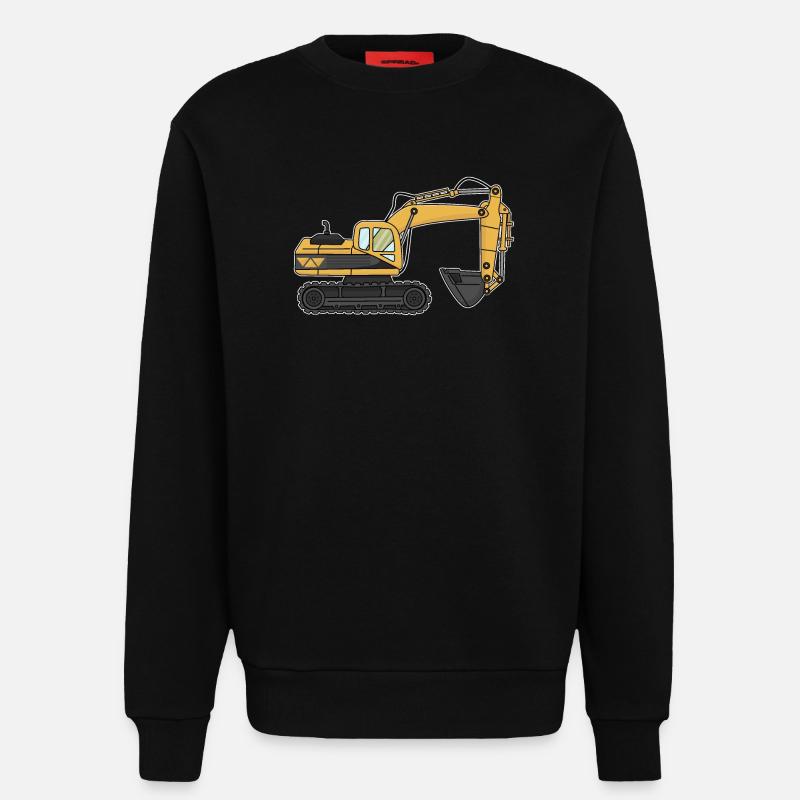 Excavator, construction site - Sweatshirt - made by SPREAD  - SOLID BLACK